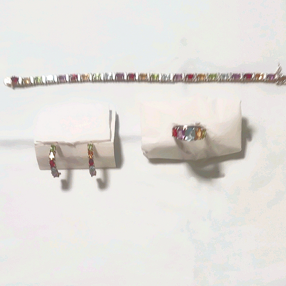 Semiprecious Stone Set in.925 SS (All included)